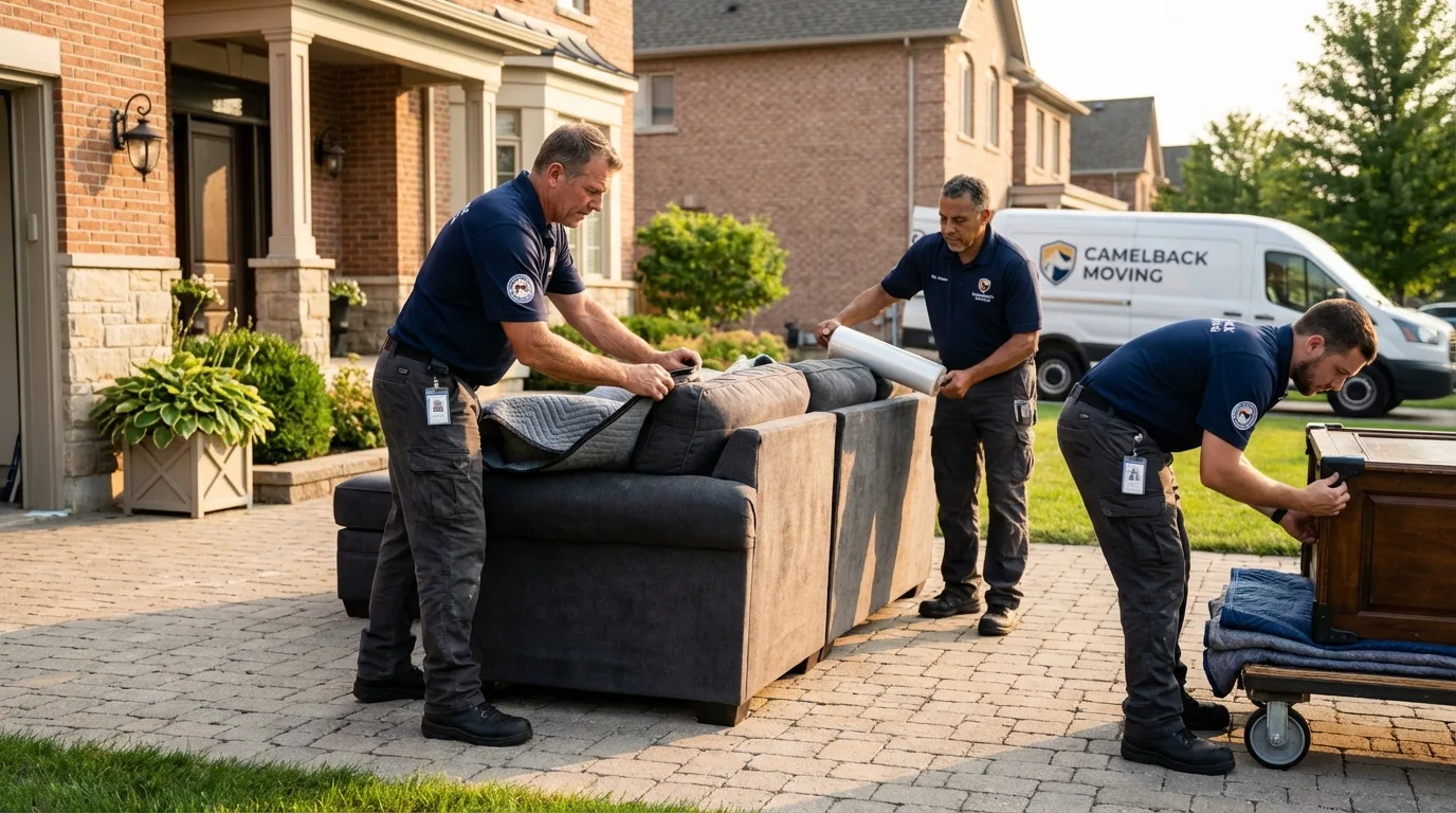 Large estate moving crew wrapping furniture in Mancos, CO